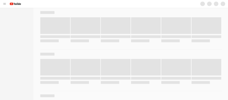 YouTube Sekeleton loading