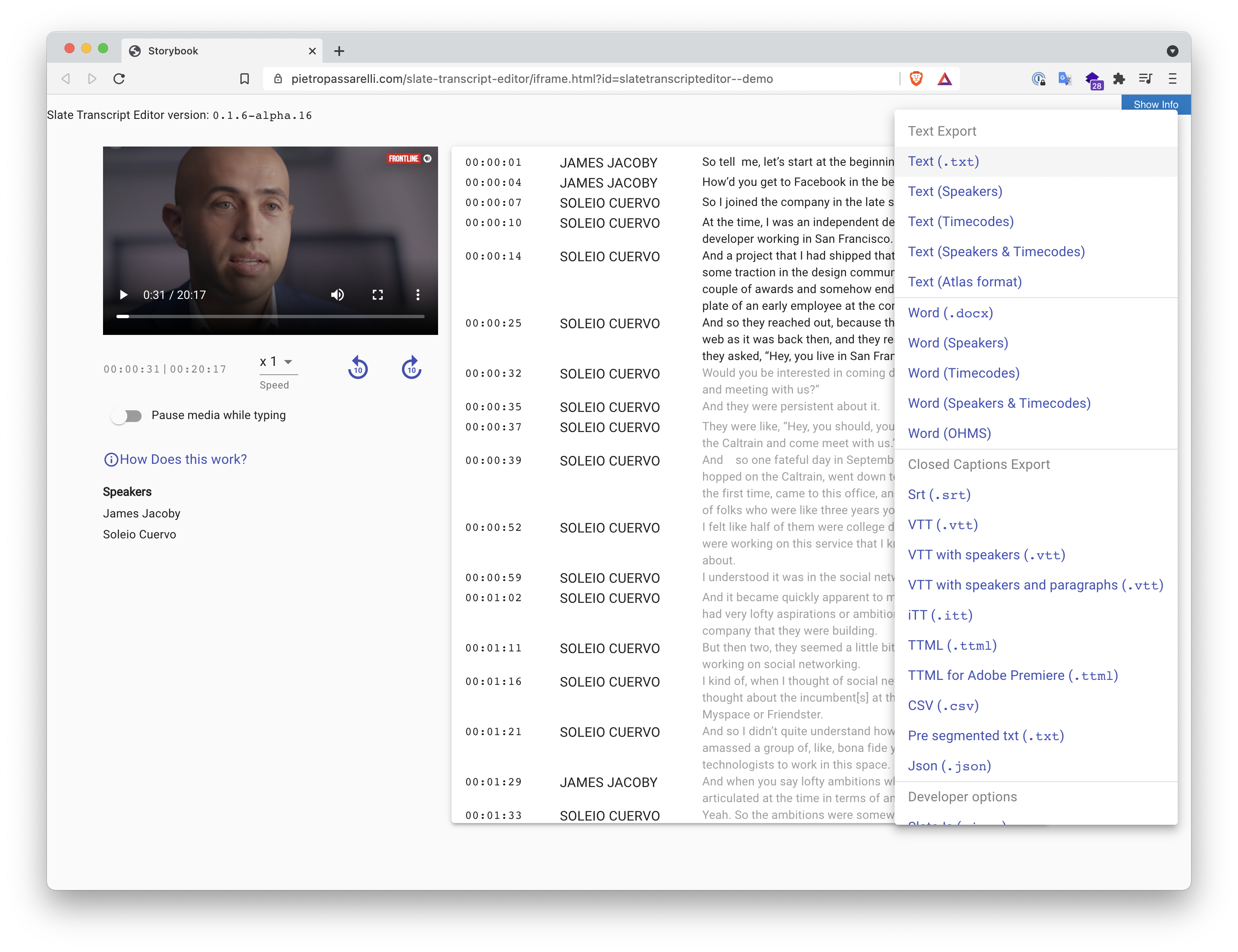 A React component to correct automated transcriptions from STT services. From lessons learned while making BBC React Transcript Editor.